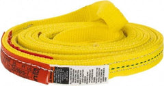 Lift-All - 10' Long x 1" Wide, 3,200 Lb Vertical Capacity, 2 Ply, Polyester Web Sling - 2,500 Lb Choker Capacity, Yellow - Industrial Tool & Supply