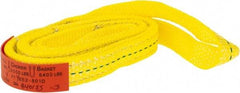 Lift-All - 4' Long x 1" Wide, 3,200 Lb Vertical Capacity, 2 Ply, Polyester Web Sling - 2,500 Lb Choker Capacity, Yellow - Industrial Tool & Supply