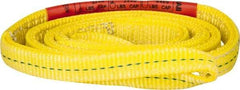 Lift-All - 6' Long x 1" Wide, 3,200 Lb Vertical Capacity, 2 Ply, Polyester Web Sling - 2,500 Lb Choker Capacity, Yellow - Industrial Tool & Supply