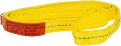 Lift-All - 10' Long x 1" Wide, 3,200 Lb Vertical Capacity, 2 Ply, Polyester Web Sling - 2,500 Lb Choker Capacity, Yellow - Industrial Tool & Supply