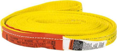 Lift-All - 14' Long x 1" Wide, 3,200 Lb Vertical Capacity, 2 Ply, Polyester Web Sling - 2,500 Lb Choker Capacity, Yellow - Industrial Tool & Supply