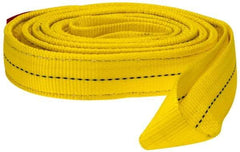 Lift-All - 10' Long x 2" Wide, 6,400 Lb Vertical Capacity, 2 Ply, Polyester Web Sling - 5,000 Lb Choker Capacity, Yellow - Industrial Tool & Supply