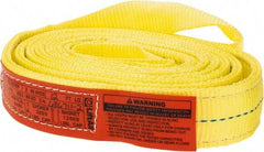Lift-All - 12' Long x 2" Wide, 6,400 Lb Vertical Capacity, 2 Ply, Polyester Web Sling - 5,000 Lb Choker Capacity, Yellow - Industrial Tool & Supply