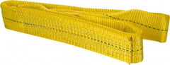 Lift-All - 4' Long x 2" Wide, 6,400 Lb Vertical Capacity, 2 Ply, Polyester Web Sling - 5,000 Lb Choker Capacity, Yellow - Industrial Tool & Supply