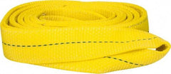 Lift-All - 8' Long x 2" Wide, 6,400 Lb Vertical Capacity, 2 Ply, Polyester Web Sling - 5,000 Lb Choker Capacity, Yellow - Industrial Tool & Supply