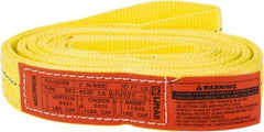 Lift-All - 10' Long x 2" Wide, 6,400 Lb Vertical Capacity, 2 Ply, Polyester Web Sling - 5,000 Lb Choker Capacity, Yellow - Industrial Tool & Supply