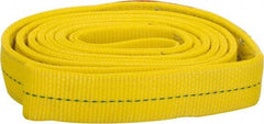 Lift-All - 12' Long x 2" Wide, 6,400 Lb Vertical Capacity, 2 Ply, Polyester Web Sling - 5,000 Lb Choker Capacity, Yellow - Industrial Tool & Supply