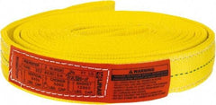 Lift-All - 20' Long x 2" Wide, 6,400 Lb Vertical Capacity, 2 Ply, Polyester Web Sling - 5,000 Lb Choker Capacity, Yellow - Industrial Tool & Supply