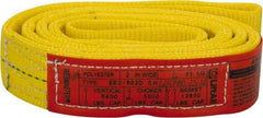Lift-All - 6' Long x 2" Wide, 6,400 Lb Vertical Capacity, 2 Ply, Polyester Web Sling - 5,000 Lb Choker Capacity, Yellow - Industrial Tool & Supply