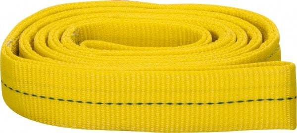 Lift-All - 8' Long x 2" Wide, 6,400 Lb Vertical Capacity, 2 Ply, Polyester Web Sling - 5,000 Lb Choker Capacity, Yellow - Industrial Tool & Supply