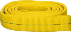 Lift-All - 8' Long x 2" Wide, 6,400 Lb Vertical Capacity, 2 Ply, Polyester Web Sling - 5,000 Lb Choker Capacity, Yellow - Industrial Tool & Supply