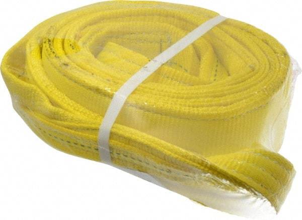 Lift-All - 10' Long x 3" Wide, 8,600 Lb Vertical Capacity, 2 Ply, Polyester Web Sling - 6,900 Lb Choker Capacity, Yellow - Industrial Tool & Supply