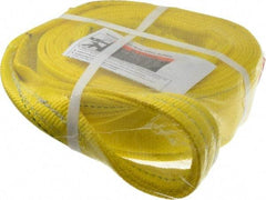 Lift-All - 12' Long x 3" Wide, 8,600 Lb Vertical Capacity, 2 Ply, Polyester Web Sling - 6,900 Lb Choker Capacity, Yellow - Industrial Tool & Supply