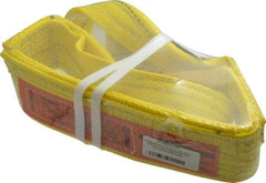 Lift-All - 3' Long x 3" Wide, 8,600 Lb Vertical Capacity, 2 Ply, Polyester Web Sling - 6,900 Lb Choker Capacity, Yellow - Industrial Tool & Supply