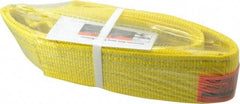 Lift-All - 4' Long x 3" Wide, 8,600 Lb Vertical Capacity, 2 Ply, Polyester Web Sling - 6,900 Lb Choker Capacity, Yellow - Industrial Tool & Supply