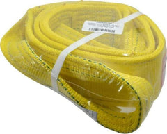 Lift-All - 6' Long x 3" Wide, 8,600 Lb Vertical Capacity, 2 Ply, Polyester Web Sling - 6,900 Lb Choker Capacity, Yellow - Industrial Tool & Supply