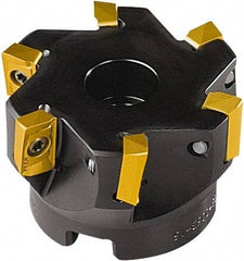 Seco - 8 Inserts, 100mm Cut Diam, 32mm Arbor Diam, 15mm Max Depth of Cut, Indexable Square-Shoulder Face Mill - 90° Lead Angle, 50mm High, AP.. 1604 Insert Compatibility - Industrial Tool & Supply