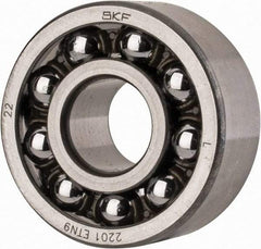 SKF - 12mm Bore Diam, 32mm OD, Open Self Aligning Radial Ball Bearing - 14mm Wide, 2 Rows, Round Bore, 427 Lb Static Capacity, 1,920 Lb Dynamic Capacity - Industrial Tool & Supply