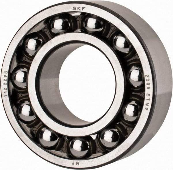 SKF - 25mm Bore Diam, 52mm OD, Open Self Aligning Radial Ball Bearing - 18mm Wide, 2 Rows, Round Bore, 989 Lb Static Capacity, 3,780 Lb Dynamic Capacity - Industrial Tool & Supply