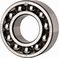 SKF - 25mm Bore Diam, 52mm OD, Open Self Aligning Radial Ball Bearing - 18mm Wide, 2 Rows, Round Bore, 989 Lb Static Capacity, 3,780 Lb Dynamic Capacity - Industrial Tool & Supply