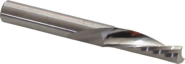 Onsrud - 3/8" Cutting Diam x 1-1/8" Length of Cut, 1 Flute, Downcut Spiral Router Bit - Uncoated, Right Hand Cut, Solid Carbide, 3" OAL x 3/8" Shank Diam, Single Edge, 21° Helix Angle - Industrial Tool & Supply