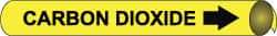NMC - Pipe Marker with Carbon Dioxide Legend and Arrow Graphic - 10 to 10" Pipe Outside Diam, Black on Yellow - Industrial Tool & Supply