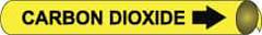 NMC - Pipe Marker with Carbon Dioxide Legend and Arrow Graphic - 10 to 10" Pipe Outside Diam, Black on Yellow - Industrial Tool & Supply
