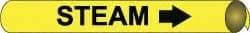 NMC - Pipe Marker with Steam Legend and Arrow Graphic - 10 to 10" Pipe Outside Diam, Black on Yellow - Industrial Tool & Supply