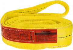 Lift-All - 12' Long x 3" Wide, 8,600 Lb Vertical Capacity, 2 Ply, Polyester Web Sling - 6,900 Lb Choker Capacity, Yellow - Industrial Tool & Supply