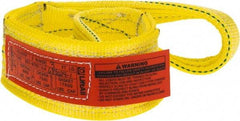 Lift-All - 3' Long x 3" Wide, 8,600 Lb Vertical Capacity, 2 Ply, Polyester Web Sling - 6,900 Lb Choker Capacity, Yellow - Industrial Tool & Supply