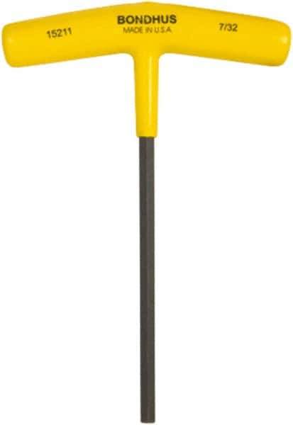Bondhus - 1/8" Hex, T-Handle Cushion Grip, Hex Key - 6" OAL, Protanium High Torque Steel, Inch System of Measurement - Industrial Tool & Supply