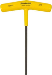Bondhus - 3/16" Hex, T-Handle Cushion Grip, Hex Key - 6" OAL, Protanium High Torque Steel, Inch System of Measurement - Industrial Tool & Supply