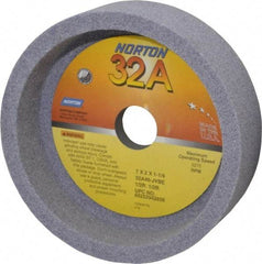 Norton - 7" Diam, 1-1/4" Hole Size, 2" Overall Thickness, 46 Grit, Type 6 Tool & Cutter Grinding Wheel - Coarse Grade, Aluminum Oxide, J Hardness, Vitrified Bond, 3,275 RPM - Industrial Tool & Supply