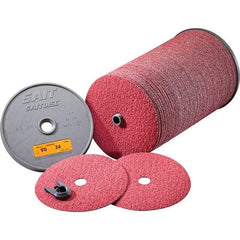Sait - 7" Diam 7/8" Hole 36 Grit Fiber Disc - Very Coarse Grade, Ceramic, 8,500 Max RPM, Series 9S - Industrial Tool & Supply