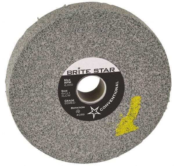 Brite Star - 12" Diam, 1" Face Width, 5" Center Hole, Fine Grade, Silicon Carbide Deburring Wheel - Convolute, Medium Density 7 Grade, 3,000 RPM - Industrial Tool & Supply