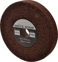 Brite Star - 6" Diam, 1" Face Width, 1" Center Hole, Medium Grade, Aluminum Oxide Deburring Wheel - Convolute, Hard Density 4 Grade, 6,000 RPM - Industrial Tool & Supply
