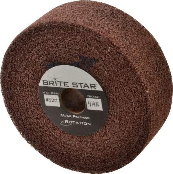 Brite Star - 6" Diam, 2" Face Width, 1" Center Hole, Medium Grade, Aluminum Oxide Deburring Wheel - Convolute, Soft Density 4 Grade, 6,000 RPM - Industrial Tool & Supply