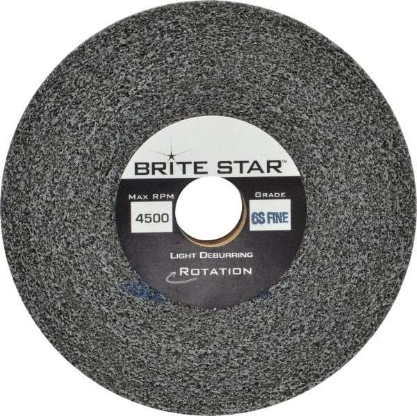 Brite Star - 6" Diam, 1" Face Width, 1" Center Hole, Fine Grade, Silicon Carbide Deburring Wheel - Convolute, Soft Density 6 Grade, 6,000 RPM - Industrial Tool & Supply