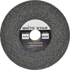 Brite Star - 6" Diam, 1" Face Width, 1" Center Hole, Fine Grade, Silicon Carbide Deburring Wheel - Convolute, Soft Density 6 Grade, 6,000 RPM - Industrial Tool & Supply