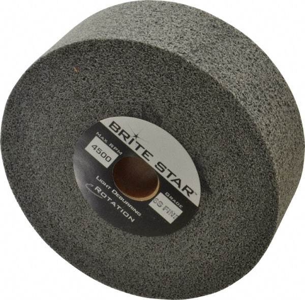 Brite Star - 6" Diam, 2" Face Width, 1" Center Hole, Fine Grade, Silicon Carbide Deburring Wheel - Convolute, Soft Density 6 Grade, 6,000 RPM - Industrial Tool & Supply
