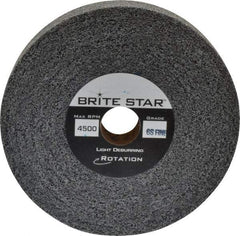 Brite Star - 6" Diam, 1" Face Width, 1" Center Hole, Fine Grade, Silicon Carbide Deburring Wheel - Convolute, Soft Density 7 Grade, 6,000 RPM - Industrial Tool & Supply