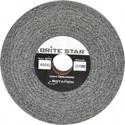 Brite Star - 6" Diam, 1" Face Width, 1" Center Hole, Fine Grade, Silicon Carbide Deburring Wheel - Convolute, Medium Density 8 Grade, 6,000 RPM - Industrial Tool & Supply