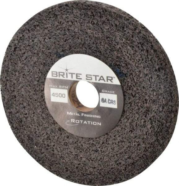 Brite Star - 6" Diam, 1/2" Face Width, 1" Center Hole, Coarse Grade, Aluminum Oxide Deburring Wheel - Convolute, Soft Density 6 Grade, 6,000 RPM - Industrial Tool & Supply