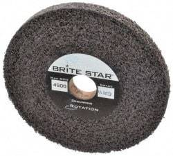 Brite Star - 6" Diam, 1/2" Face Width, 1" Center Hole, Medium Grade, Aluminum Oxide Deburring Wheel - Convolute, Hard Density 8 Grade, 4,500 RPM - Industrial Tool & Supply