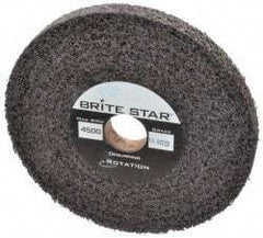 Brite Star - 6" Diam, 1/2" Face Width, 1" Center Hole, Medium Grade, Aluminum Oxide Deburring Wheel - Convolute, Hard Density 8 Grade, 4,500 RPM - Industrial Tool & Supply