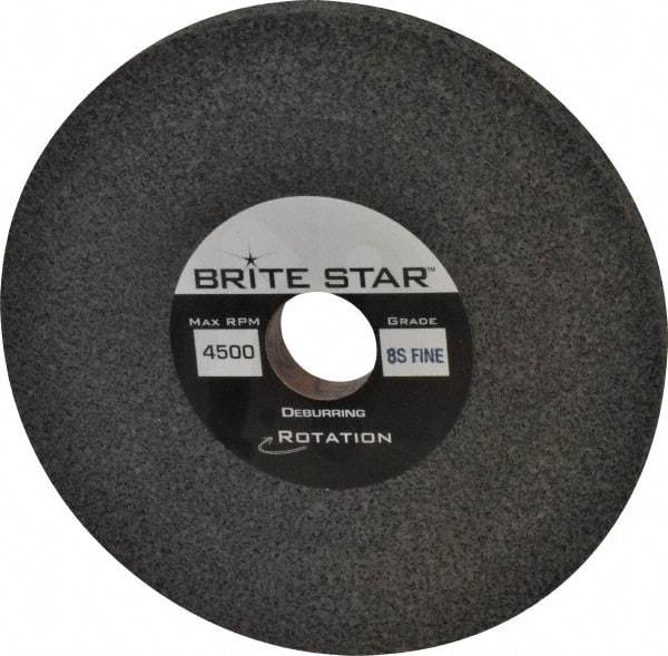 Brite Star - 6" Diam, 1/2" Face Width, 1" Center Hole, Fine Grade, Silicon Carbide Deburring Wheel - Convolute, Hard Density 8 Grade, 4,500 RPM - Industrial Tool & Supply