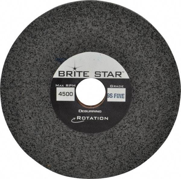Brite Star - 6" Diam, 1/2" Face Width, 1" Center Hole, Fine Grade, Silicon Carbide Deburring Wheel - Convolute, Extra Hard Density 9 Grade, 4,500 RPM - Industrial Tool & Supply