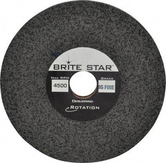 Brite Star - 6" Diam, 1/2" Face Width, 1" Center Hole, Fine Grade, Silicon Carbide Deburring Wheel - Convolute, Extra Hard Density 9 Grade, 4,500 RPM - Industrial Tool & Supply
