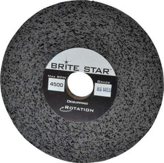 Brite Star - 6" Diam, 1/2" Face Width, 1" Center Hole, Medium Grade, Silicon Carbide Deburring Wheel - Convolute, Hard Density 8 Grade, 4,500 RPM - Industrial Tool & Supply