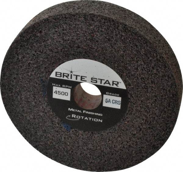 Brite Star - 6" Diam, 1" Face Width, 1" Center Hole, Coarse Grade, Aluminum Oxide Deburring Wheel - Convolute, Soft Density 5 Grade, 6,000 RPM - Industrial Tool & Supply